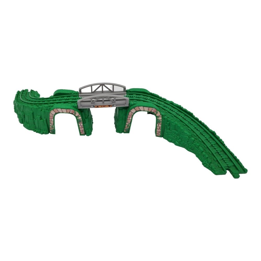 Fisher Price GeoTrax Green Mountain Tunnel Bridge Curved Ramp Track Piece Toy